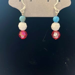Red white and blue earrings. Perfect for the Fourth of July.